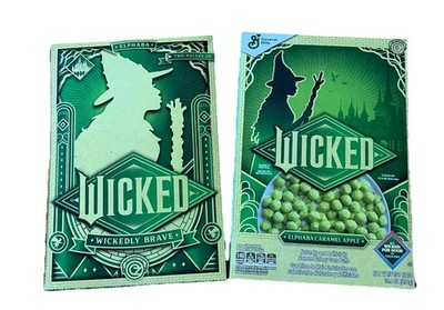 2 Boxes General Mills Green Box Wicked For Good Cereal Elphaba Caramel Apple Oz