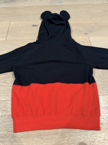 Disney Kids Mickey Mouse Hoodie/Sweater~Zip Up~Mickey Ears On Hood~Size 5/6 - Picture 5 of 10