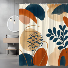Abstract Decorative Shower Curtain in Earth Tones