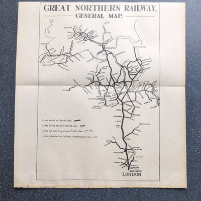 Original 1917 Eisenbahnkarte der Great Northern Railway General Map