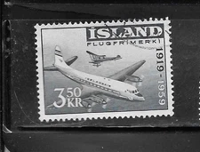 ICELAND SC# C30 1959 3.50KR AIR MIAL AVIATION XF USED OLD CLASSIC STAMP