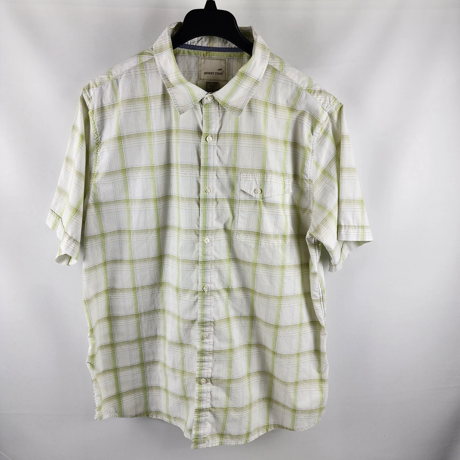 Horny Toad Toad & Co Shirt Mens XXL Multi Plaid Vintage S/S Button Up