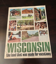 Vintage Wisconsin Vacation Land Booklet Map Tourist Information Brochure Parks