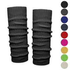 Scaldamuscoli gamba tinta unita maglia grossa look anni 80 fitness yoga sport invernali 