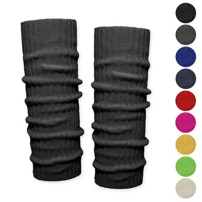 Beinwärmer Damen Grobstrick Bein Stulpen unifarben One Size Yoga Fitness 80er  - Bild 1 von 4