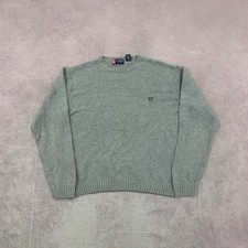 Vintage Chaps Knitted Jumper pullover chunky knit sweater with embroidered logo