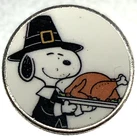 Snoopy Holding A Turkey 1 Silver Gram .999 Fine Silver Bullion Colorized - 3472