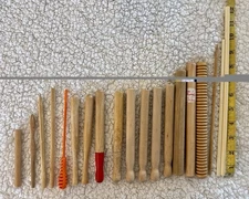 Wooden & plastic  guiro scrapers for musical percussion - lot of 19