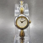 Seiko Watch Women 14mm White Dial Two Tone Round 1e20-0540 New Battery