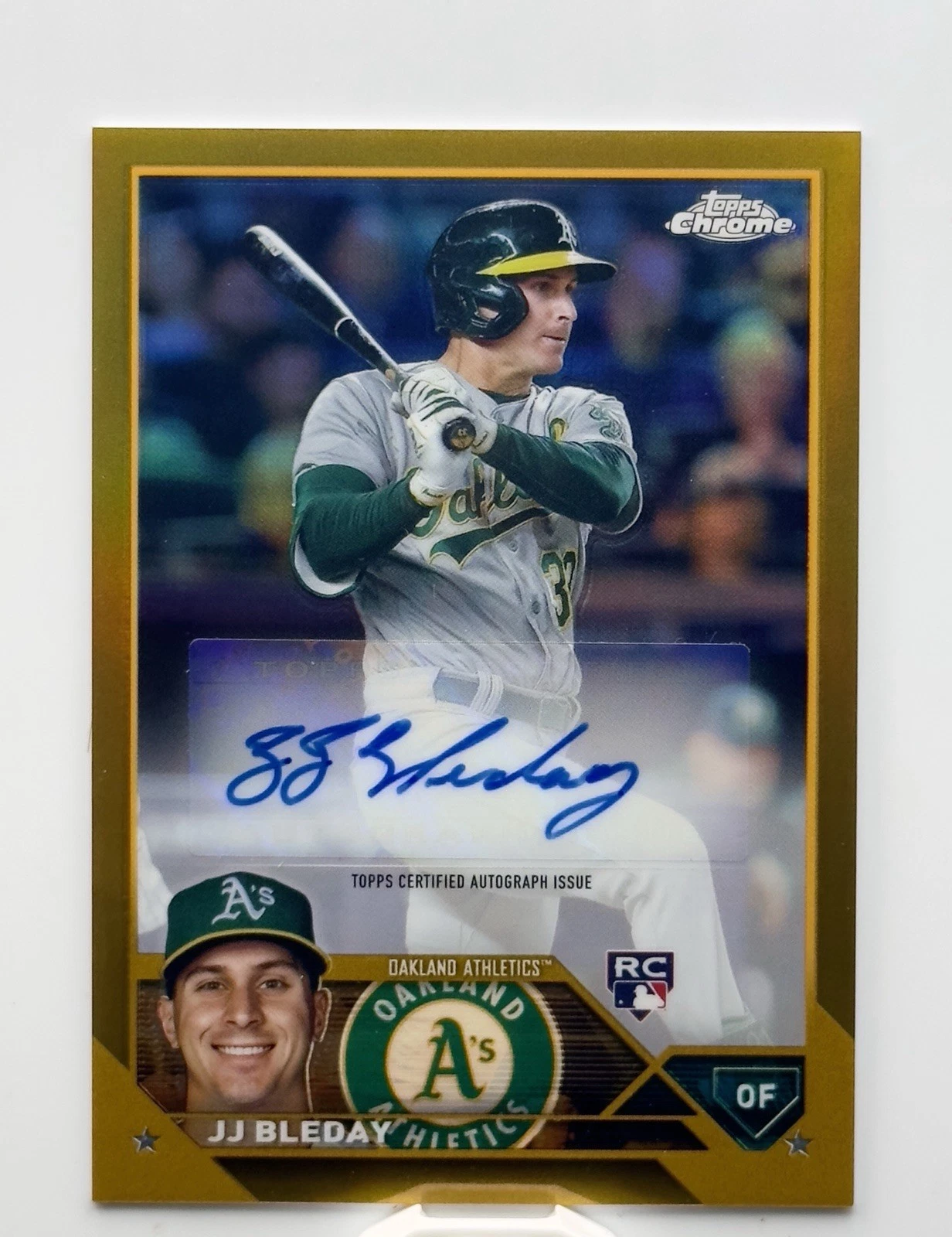 2023 Topps Chrome JJ Bleday RC #20/50/50 Gold Refractor Autograph Rookie A's