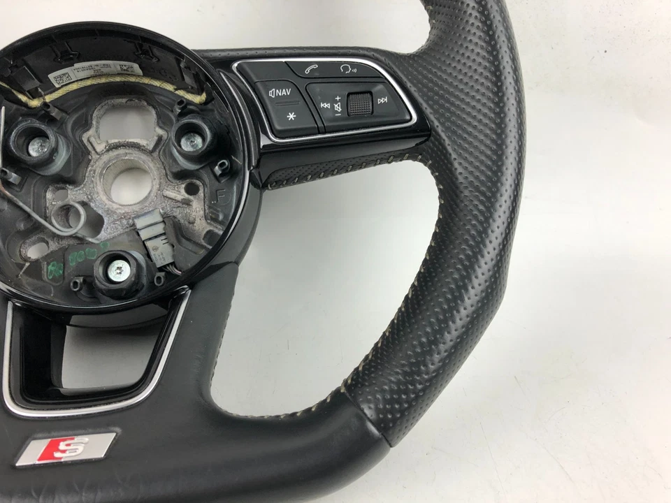 2018 Audi A3 S3 8V S-Line Flat Bottom Multifunction Steering Wheel 8V0419091CM - Image 4 of 4