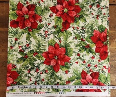 100% cotton Blank Quilting #6387 red Pointsettia fabric 44'' wide x 2 yards long