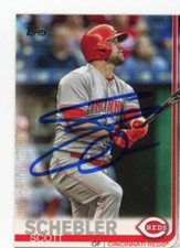 SIGNED BASEBALL CARD AUTO TOPPS 2019 CINCINNATI REDS SCOTT SCHEBLER #218
