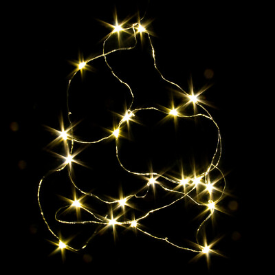 200cm LED Lichterdraht Copper Light 20 warmweiße LEDs ideal für den Adventskranz