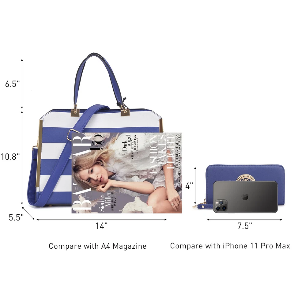 Women Faux Croco Leather Handbags Classic Medium Purse with Matching Wallet  - Image 3 of 4