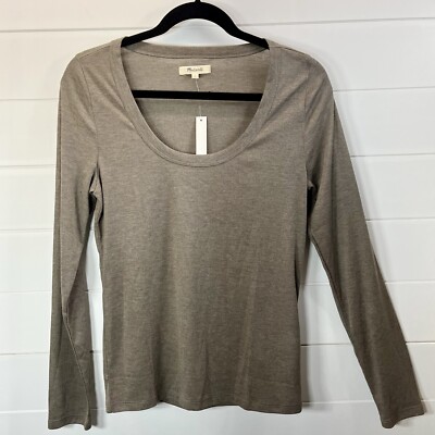 MADEWELL Shirt Top NWT Womens Fitted V-Neck Ribbed Large Capsule Wardrobe