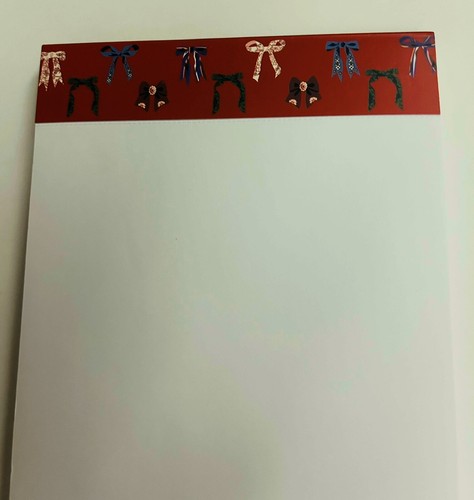 New Vera Bradley Notes Pad "Bow Mosaic" 100 Blank Pages Red Pink Blue Bows - Picture 2 of 16