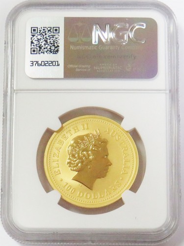 2001 GOLD AUSTRALIA $100 LUNAR YEAR OF THE SNAKE NGC MINT STATE 70 - Picture 2 of 2