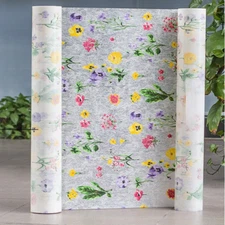 Privacy Stained Carnation Window Film Frosted Static Cling Glass Film Home Decor