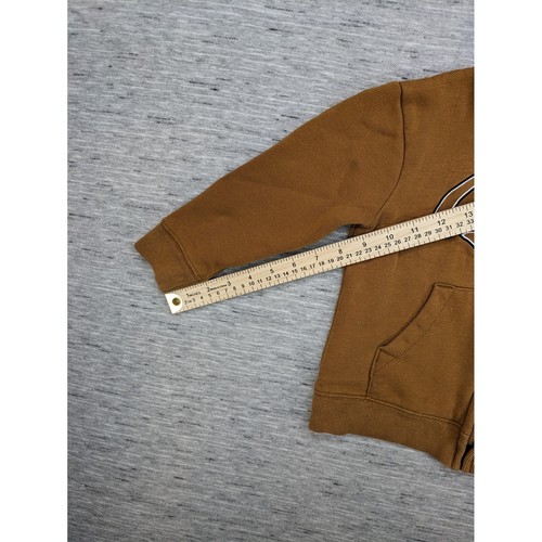 Carhartt Full Zip Hoodie Sweatshirt Brown Carhartt Logo Pocket Front Size 4T - Picture 8 of 11