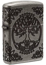 Zippo Armor Tree of Life Antique Silver Windproof Pocket Lighter, 29670