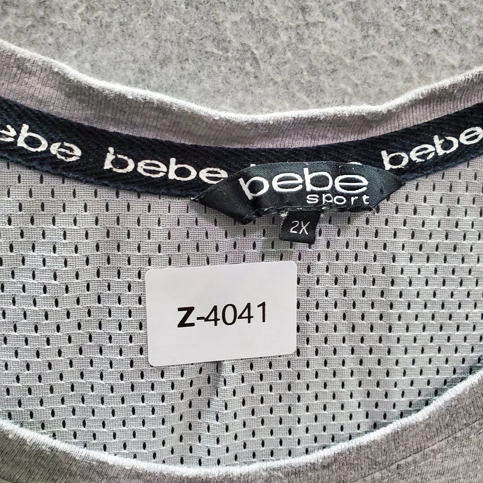 Camiseta bebe Mujer Ropa Activa 2X Gris Logo Spellout Manga Corta Cuello Redondo LEER Foto 3 de 4