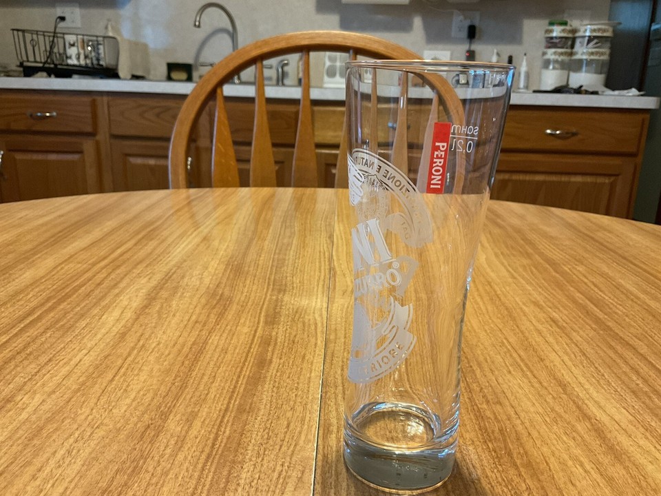 Peroni Signature Italian Frosted Etched Beer Lager Glass Peroni Nastro