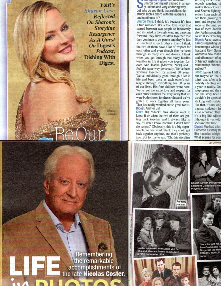 SOAP OPERA DIGEST August 21 2023 Young & the Restless Sharon Case Nicolas Coster - Image 4 of 4