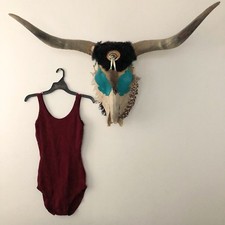   MAKE OFFER  Sz S/M Burgundy Yoga Leotard