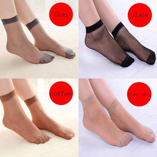 Silk Nylon Elastic Sheer Ankle 10 Pairs Socks Stockings Women Short eBay
