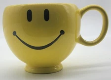 Smiley Large Mug Teleflora Yellow Coffee Mug Happy Face Smile Emoji Planter