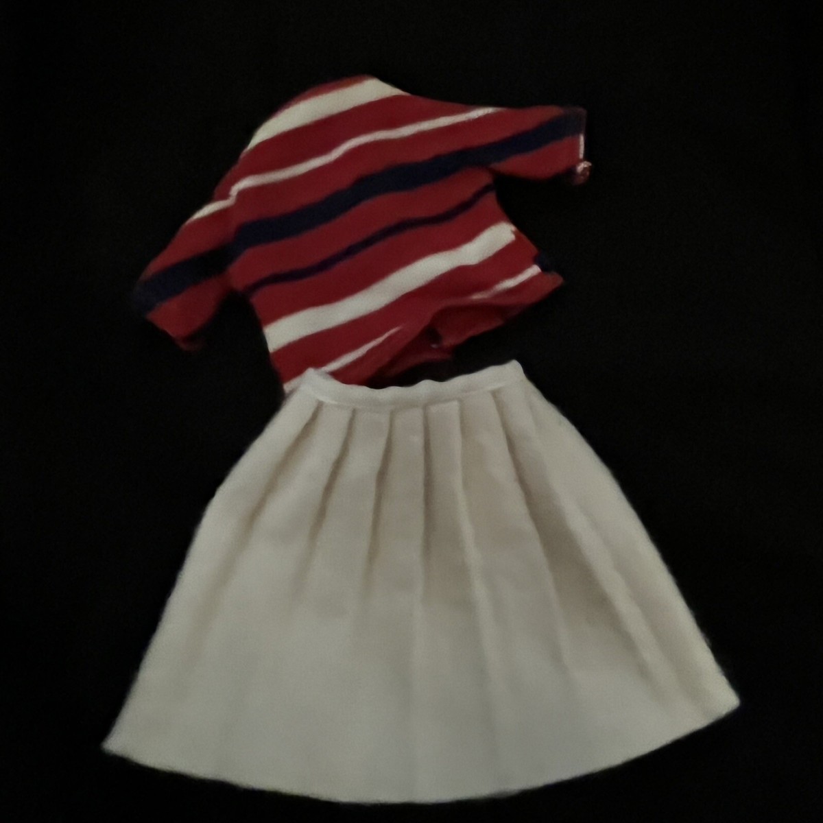 VTG Ideal Tammy Doll Outfit Striped Top Pleated Skirt Made VTG Ideal Tammy Doll Outfit Striped Top Pleated Skirt Made