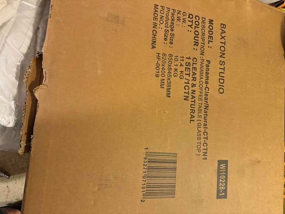 Baxton Studio Lida Modern Glass Coffee Table - NEW in Box - Image 4 of 4