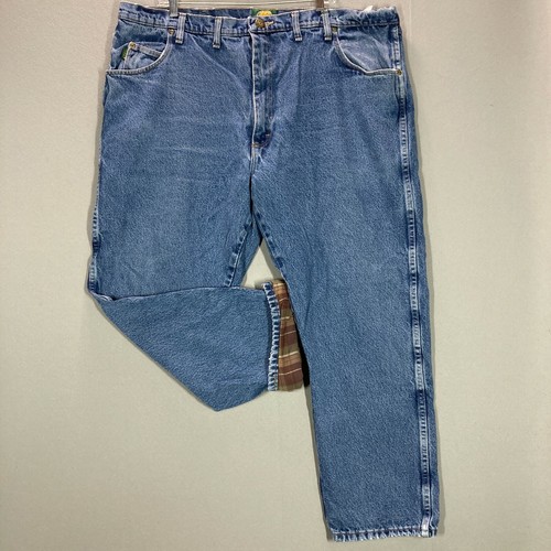 Cabelas Mens Flannel Lined Jeans Plaid 