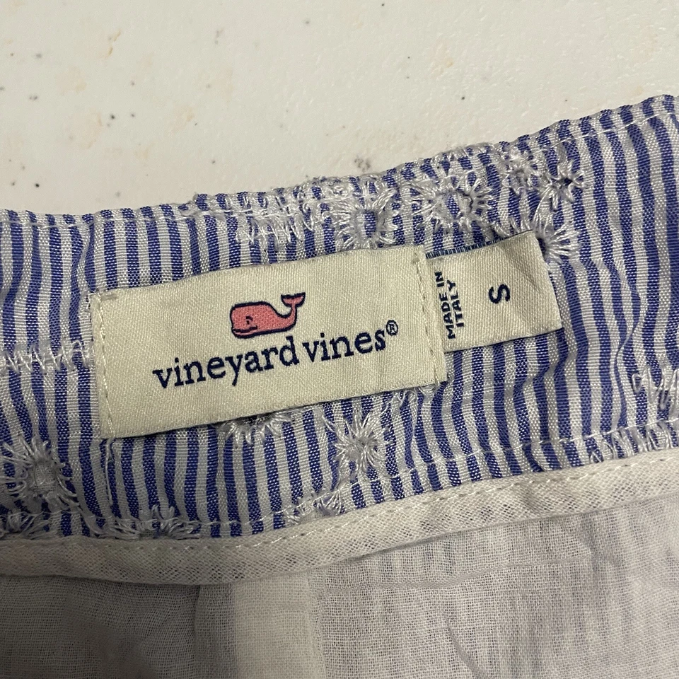 PANTALONES CORTOS A RAYAS CON OJALES LATERALES MAR Vineyard Vines en REEF OCÉANO talla pequeña Foto 4 de 4