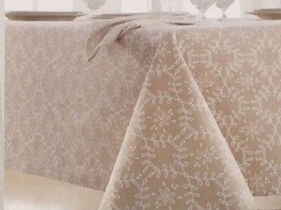 Food Network 70'' Round Fabric Tablecloth - Fontinella Smoke Gray