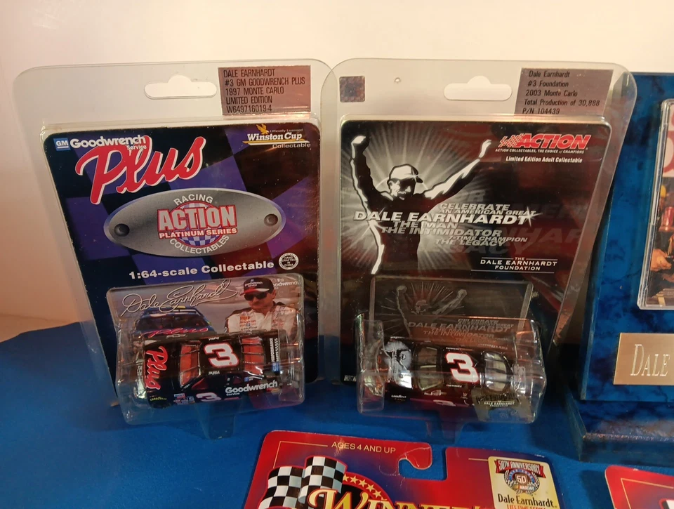 Dale Earnhardt Lot Of 10!! Includes 8 1/64 Scale Cars, 1 Plaque, 1  98' SLU FIG. - Image 2 of 4