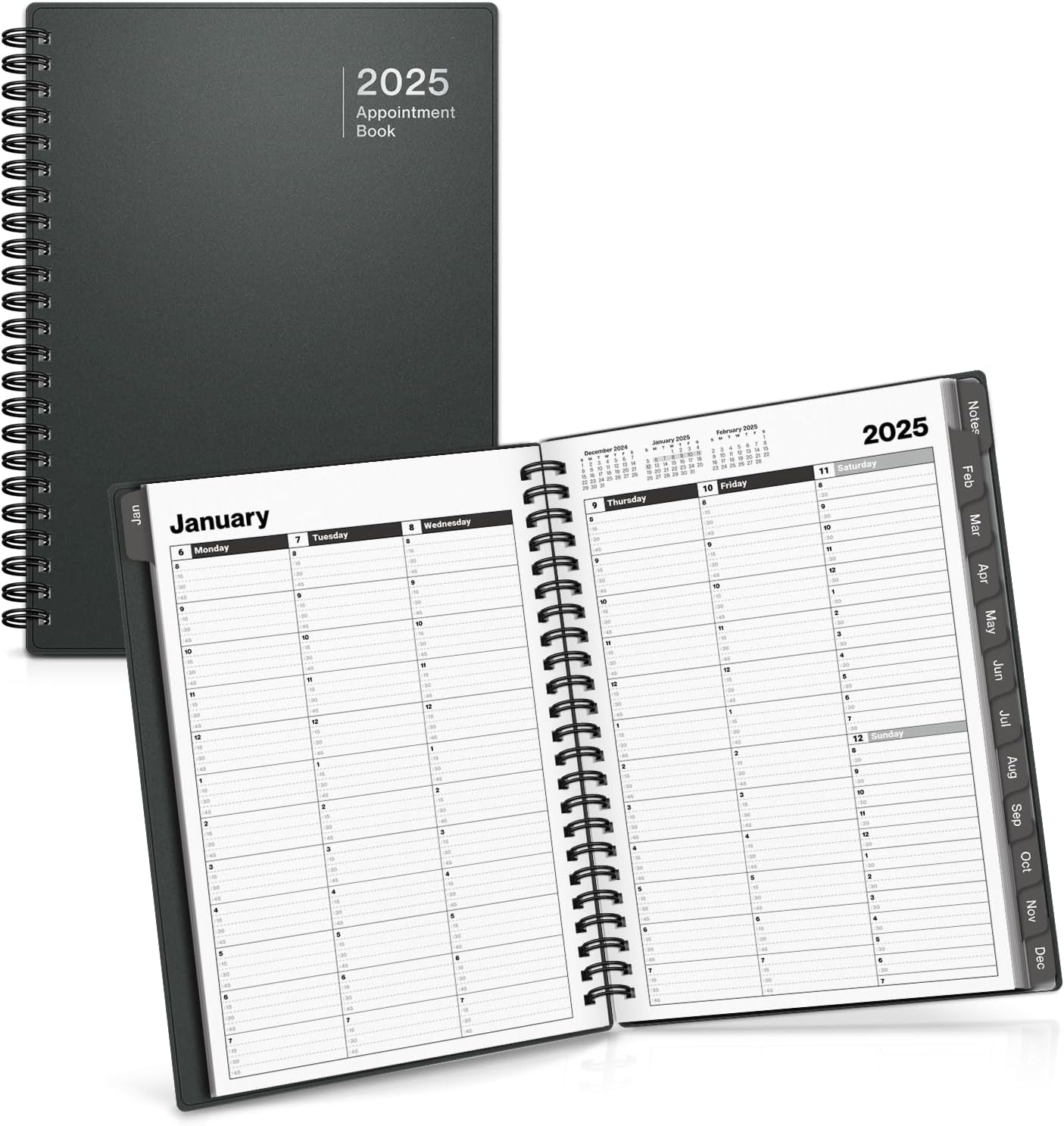 2025 Appointment Book Small (6X8), 15 Minute Interval Planner, Weekly Daily Sche