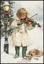 Melody in the Snow - Chart Counted Cross Stitch Patterns Needlework DMC Color