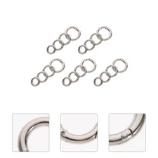 20 Pcs Round Metal Rings RoundKeyring Buckle Spring Clip Round Carabiner