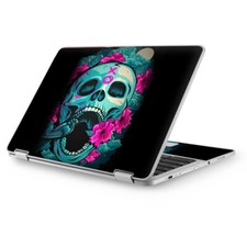 Skins for Asus Chromebook 12.5 vinyl wrap - Skull Dia De Los Muertos Design Bird