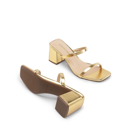 Women Heeled Sandal Low Square Open Toe Block Chunky Heels Slip On Slides Mules - Picture 30 of 47