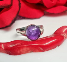 Purple Amethyst Natural Gemstone Ring 925 Sterling Silver Handmade Ring Jewelry