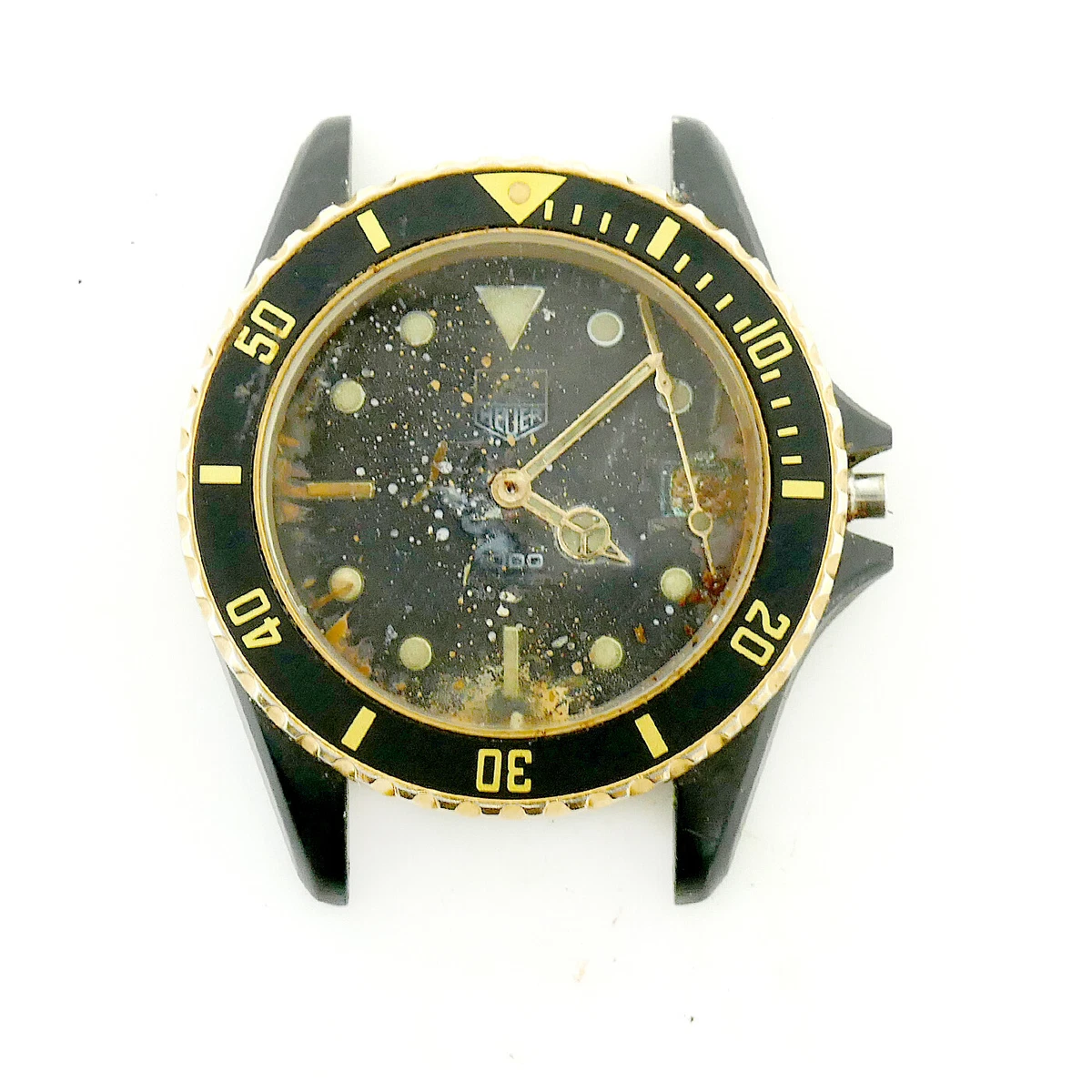 TAG HEUER 1000 980.029B BLACK DIAL 2 TONE PVD S.S. WATCH HEAD FOR PARTS REPAIRS