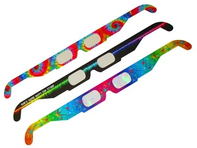Fireworks Glasses - 50 Cardboard Diffraction Glasses - Choose Your Style