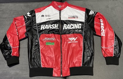 Harsh and Cruel Retro Motorcycle Racing Logo Jacket Red Black Men Size XL