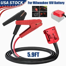 Jumper Cables for Car with Adapter for Milwaukee Battery 8AWG 5.9FT Auto Booster