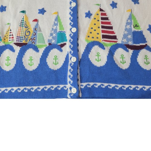Quaker Factory Sailboat Nautical Star Cardigan Women Size M A56207 - Picture 9 of 11