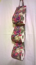 Fabric Toilet Roll Holder Storage Organiser For  2, 3, 4 and 6 Rolls (Kitty 584)