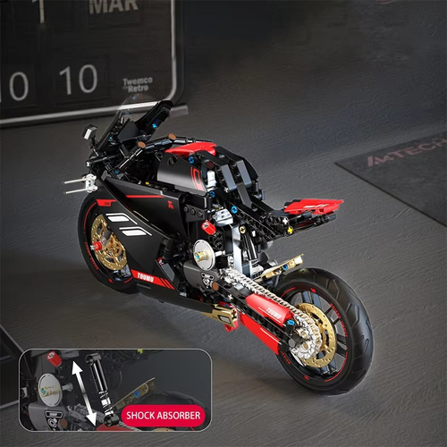 Technical Motorbike Building Blocks Bricks Sports Bike Bricks Toys New Sealed - Picture 6 of 30